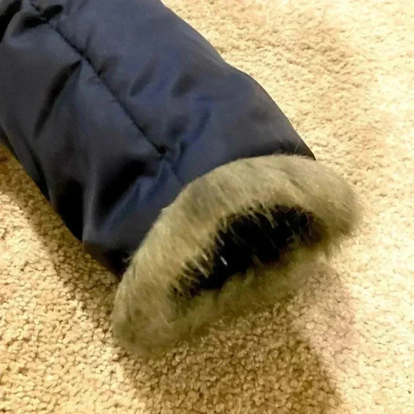 Apt. 9 Women’s Long Coat Puffer Jacket W/ Faux Fur trim Navy Sz. XS - Picture 4 of 8